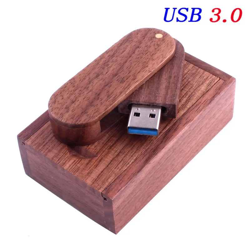 JASTER USB 3,0 деревянный портативный деревянный USB флеш-накопитель, флешка 4 ГБ 8 ГБ 16 ГБ 32 ГБ 64 ГБ, карта памяти, свадебный подарок, логотип, настраиваемый подарок - Цвет: Walnut wood