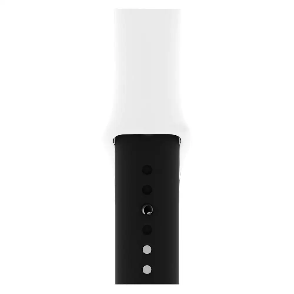 White Black Двойной цвет спортивный мягкий ремешок для Apple Watch серии 1 2 3 4 ремешок для Apple iwatch 38 мм 40 мм 42 мм 44 мм силиконовый ремешок для часов - Цвет ремешка: White Black