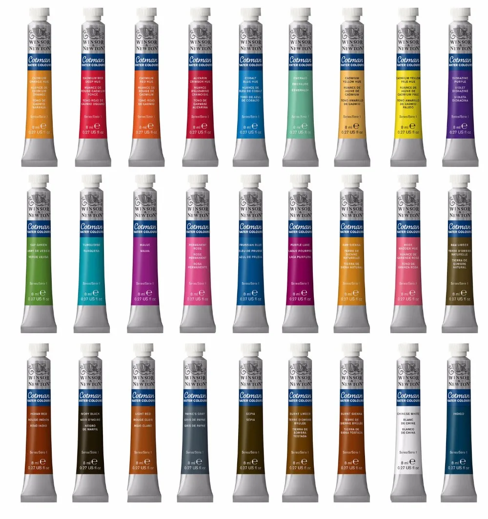 Winsor &amp Newton Cotman Акварельная краска 8 мл 40 цветов | Канцтовары для офиса и дома