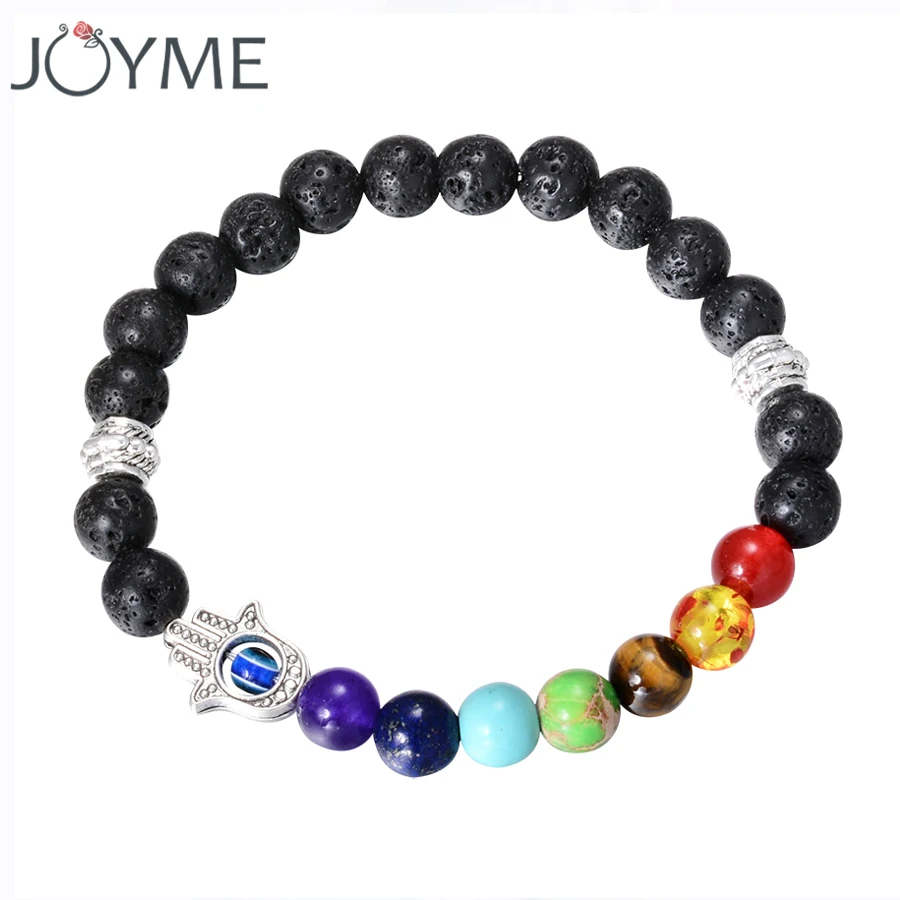 Joyme новинка Опаловая браслет Хамса для мужчин и женщин черный натуральный камень