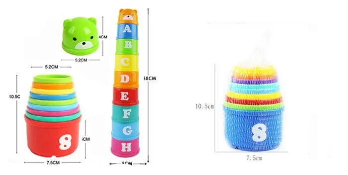 

1 Set Educational kids Toys Figures Letters Folding Cup Stacking Pagoda Baby Children Juguetes Early Intelligence