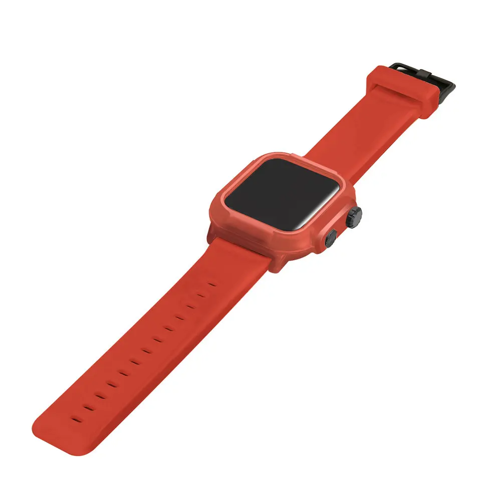 Водонепроницаемый ударопрочный чехол для Apple Watch Series 5 4 3 2 Мягкая силиконовая лента для iWatch Band 42 мм 44 мм ремешок