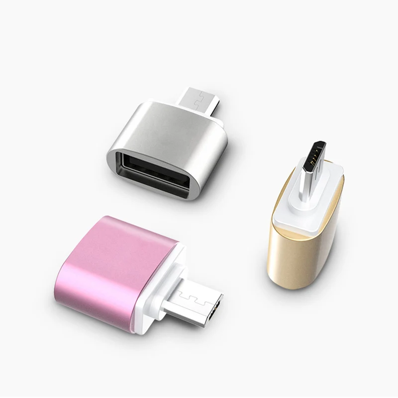 Micro USB адаптер Серебряный usb папа к USB2.0 Femail OTG конвертер для andriod