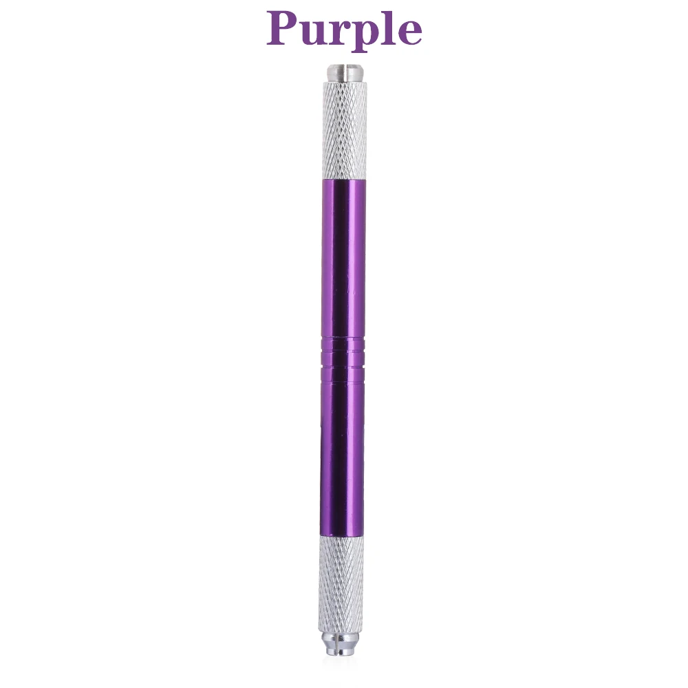 purple pen no needle 1 шт., двойная головка, микроблейдинг, ручка для татуировки, Перманентный макияж, тату для бровей, вышитая ручка, инструмент для микроблейдинга - Цвет: purple pen no needle