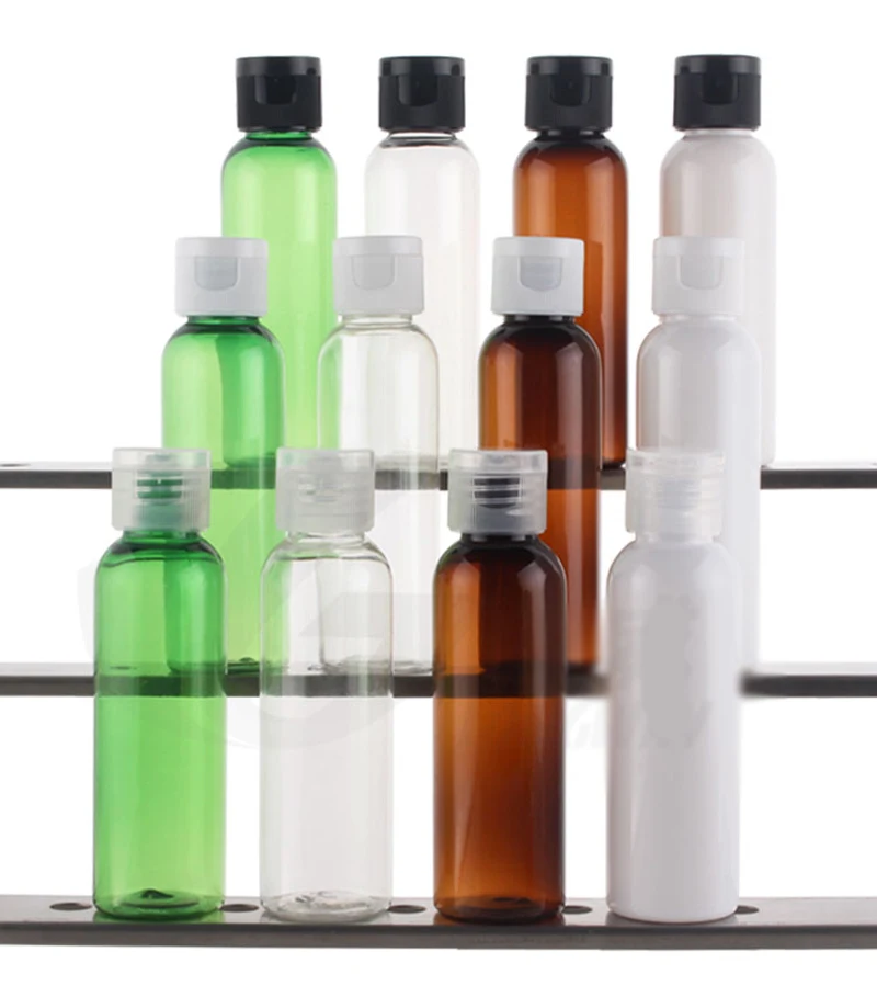 

300pcs/lot 60ML plastic PET travel container bottle with flip top cap,sample Empty refillable bottle,emulsion lotion bottles