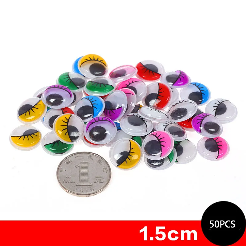 multicolor 1.5cm Самоклеющиеся пластиковые глаза куклы для игрушек, глаза Googly, используемые для поделок, аксессуары для кукол 6 мм/8 мм/10 мм/12 мм/15 мм/18 мм/20 мм - Цвет: multicolor 1.5cm