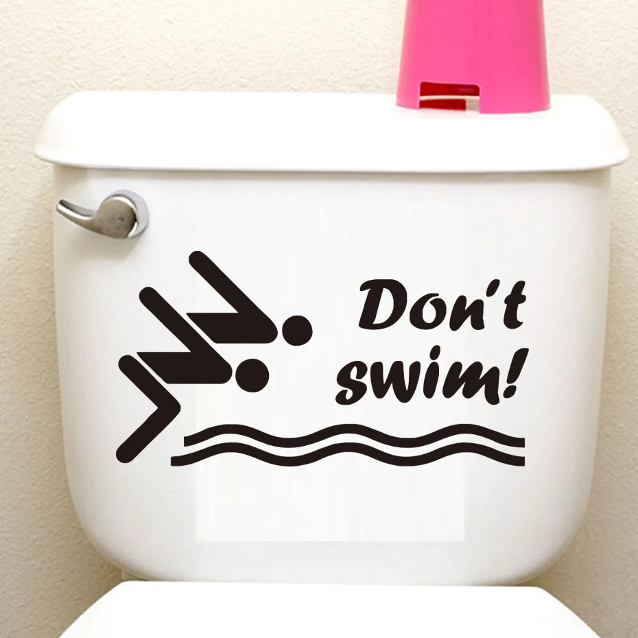 DCTOP плавательный атлет прыжки Смешные Туалет стикер не плавать Цитата ванная