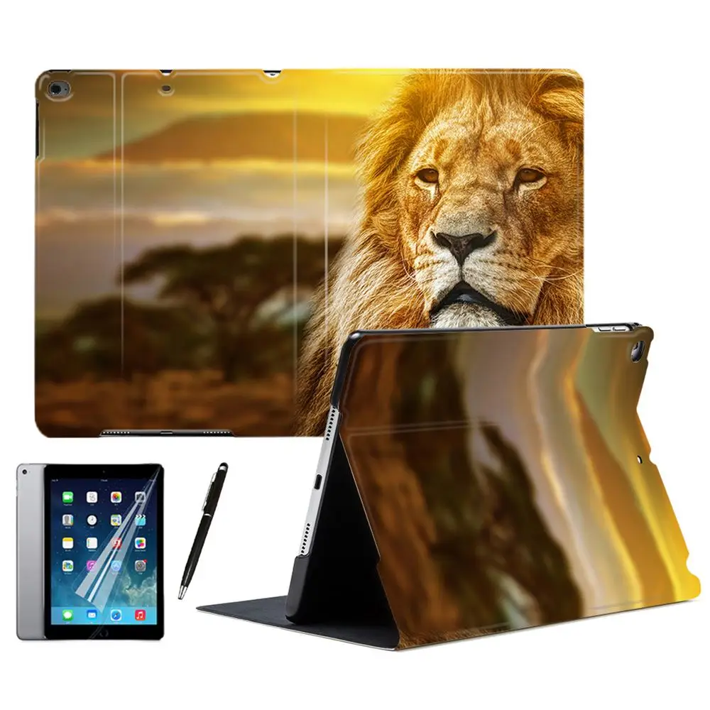 Умный чехол из искусственной кожи с изображением Льва короля животных для iPad Air 2 3