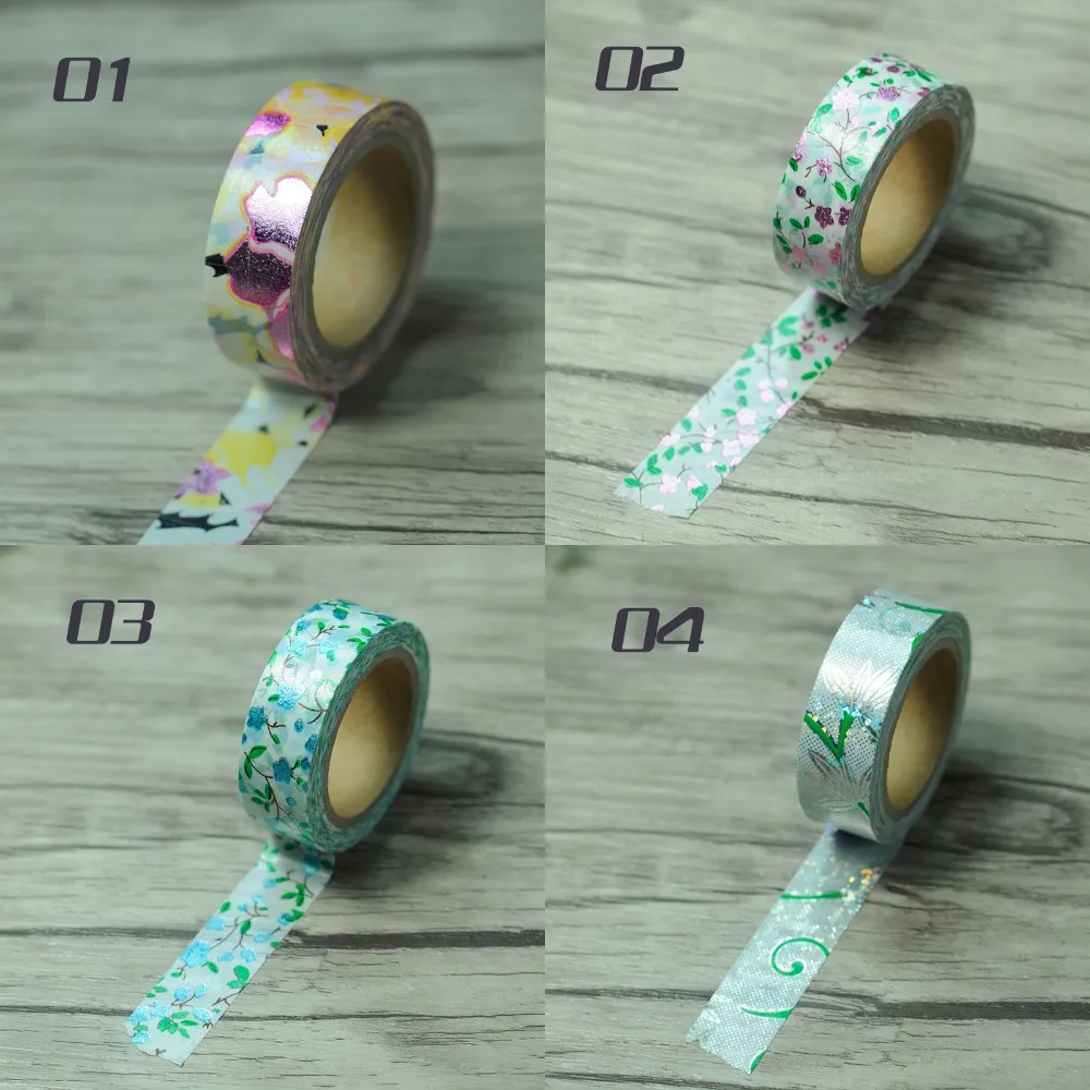 

15mm*10m high quality washi paper tape/Color various foil flower masking japan washi tape