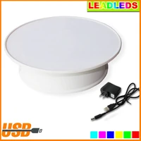 pure white on top rotating turntable decorating revolving modelling tool display stand plate for jewelry watch digital product