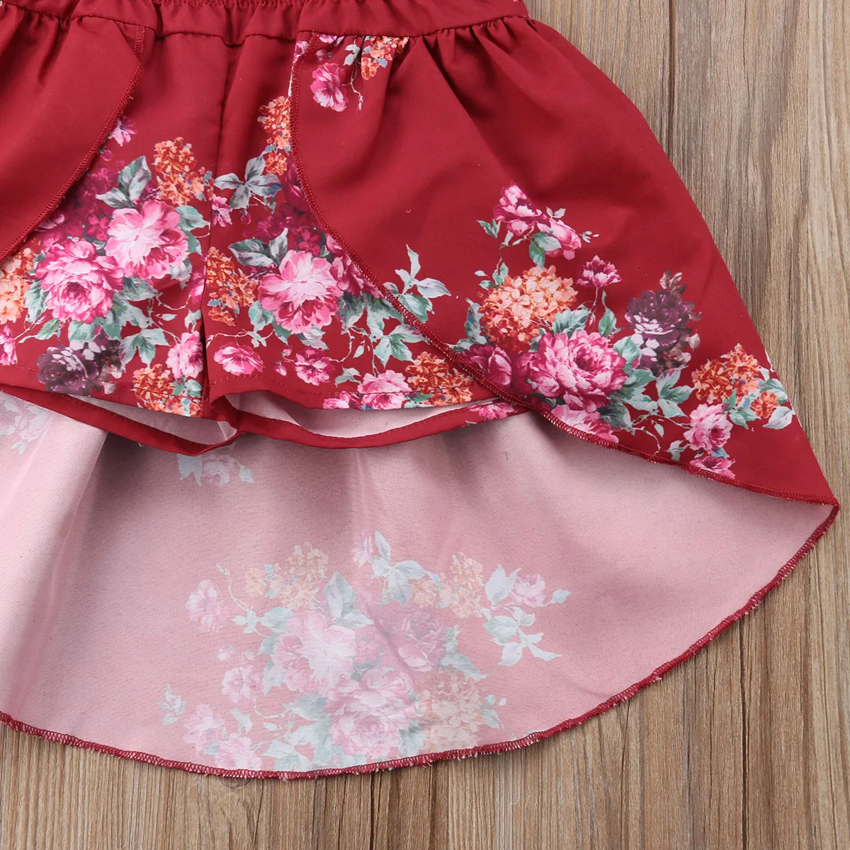 Платье для девочек Летний комбинезон с цветочным принтом и открытыми плечами