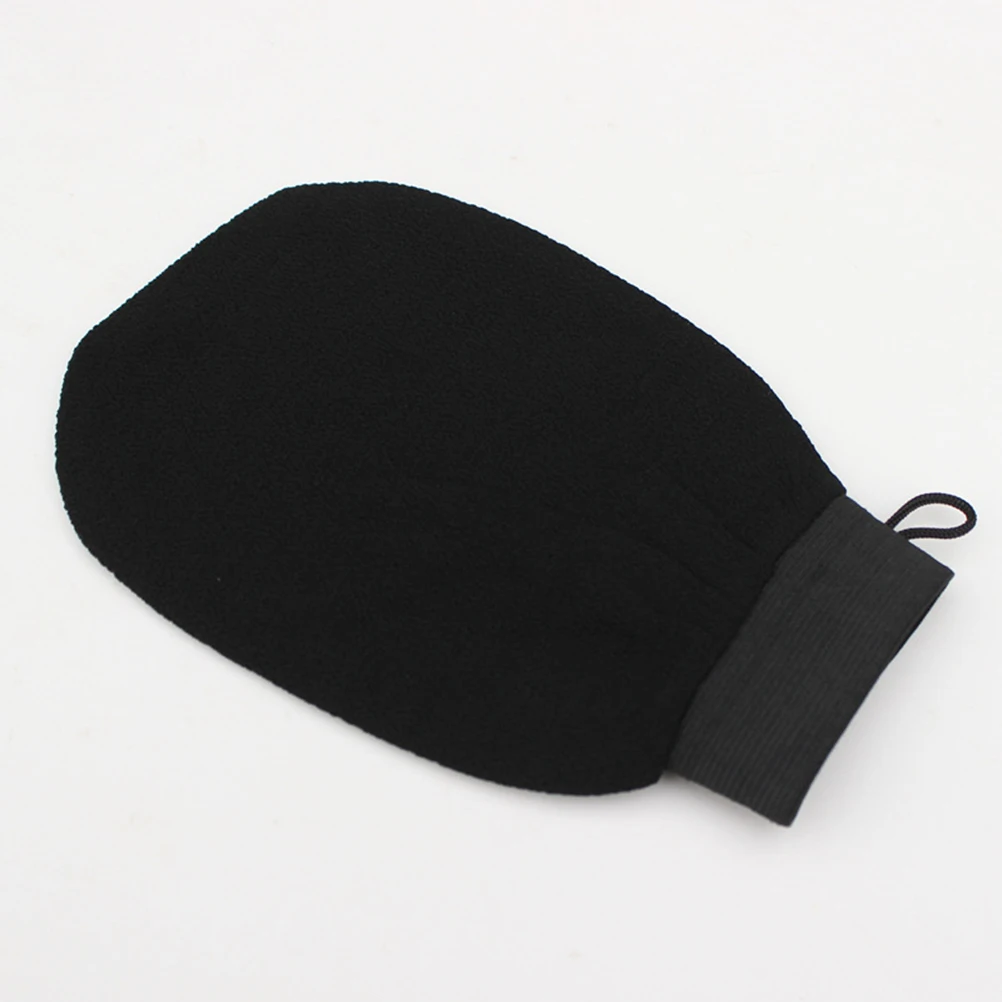 

4pcs Bath Exfoliating Glove Scrubber Rayon Mitt Washcloths No Irritation for Bathing Sauna(Black + Orange + Coffee + Rose Red)