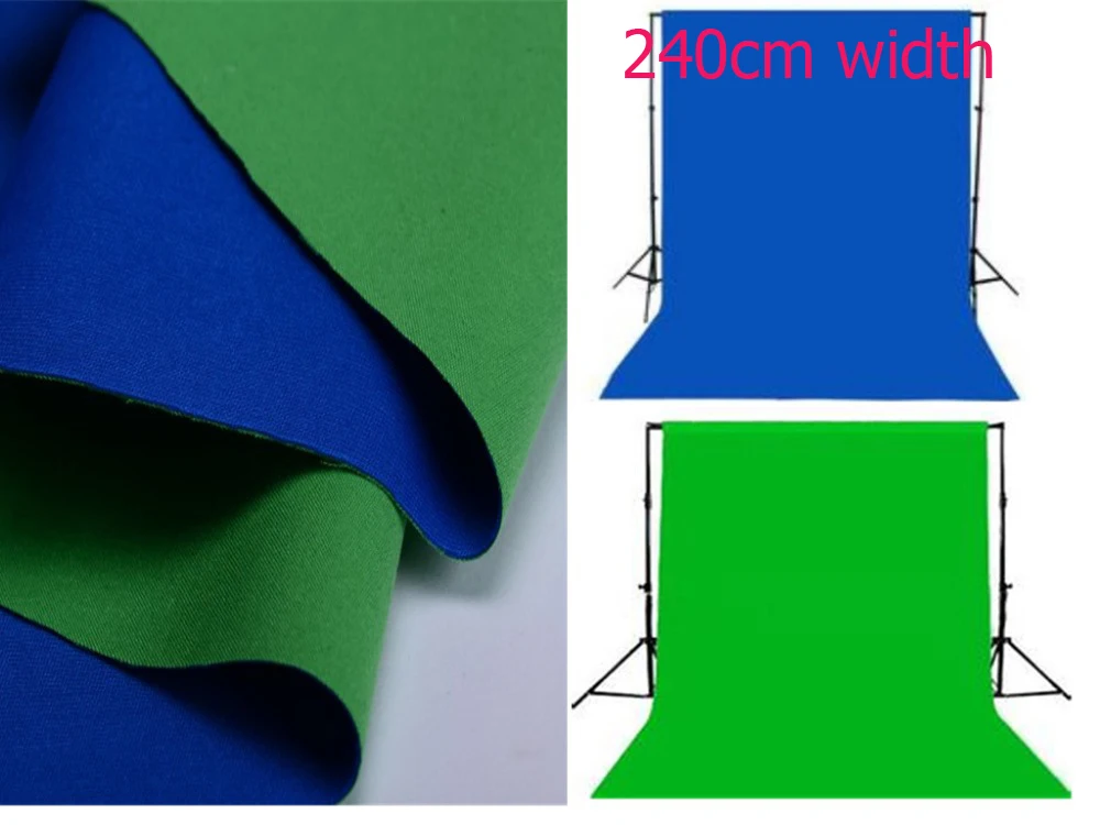 Двусторонний тканевый фон для фотостудии хлопковый с цветным экраном ширина 240