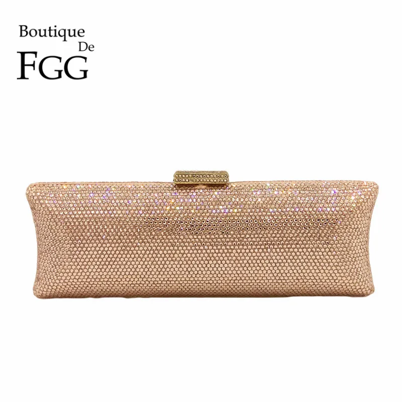 Pink Crystal Bag Бутик De FGG мульти шампанское для женщин Кристалл сумка вечерняя сумочка металлический Minaudiere клатчи Свадебная вечеринка Алмаз сумочка - Цвет: Pink Crystal Bag
