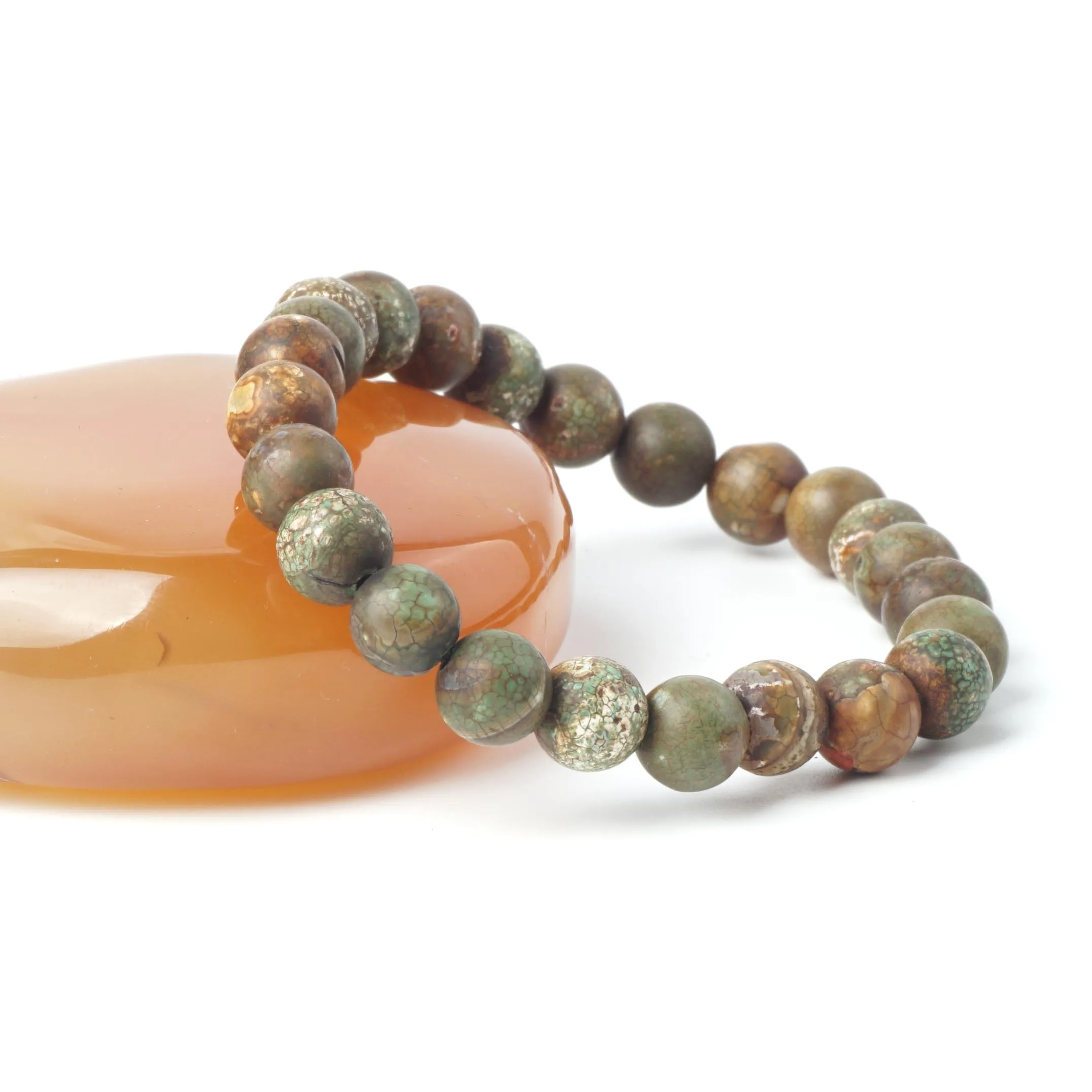 Натуральные матовые бусы из камня браслеты коричневого агата подвески