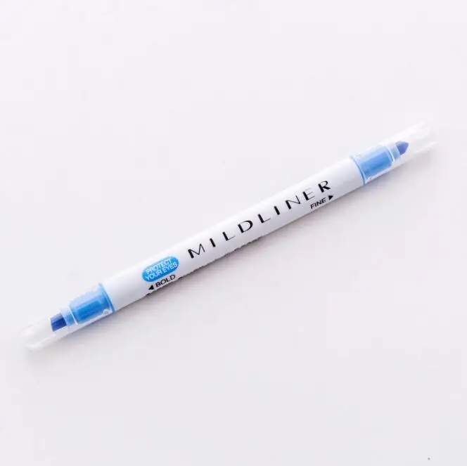 1 шт., японские ручки mildliner, мягкий лайнер, двуглавая флуоресцентная ручка, милый художественный цветной маркер, ручка для рисования, школьные принадлежности - Цвет: ink blue