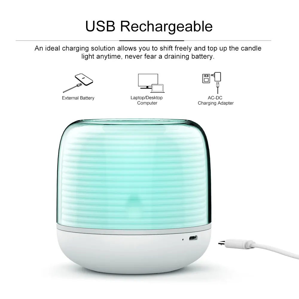PLAYBULB смарт-свеча S светодиодный ночник RGB Сменные Цвет беспламенного свечи USB