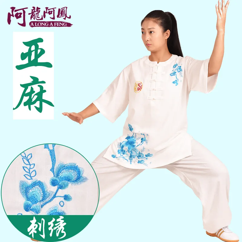 Одежда tai chi для пожилых женщин женские хлопковые костюмы с вышивкой одежда и