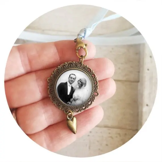 

personalize Wedding bridal Photo Bouquet Memorial charms, customize bride photo bouquet pendants keepsake Gifts for bestfriend