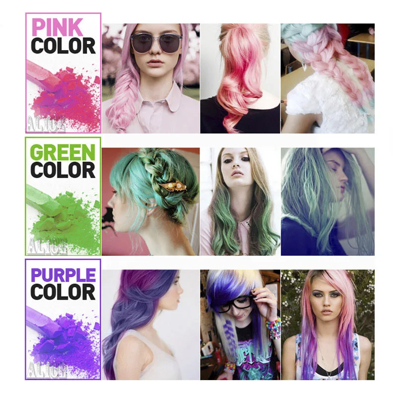 

12 Colors Temporary Hair Chalk Set Soft Hair Crayons Chalk Pastel Painting Professional Blue Hair Dye Coloured Hair Dye