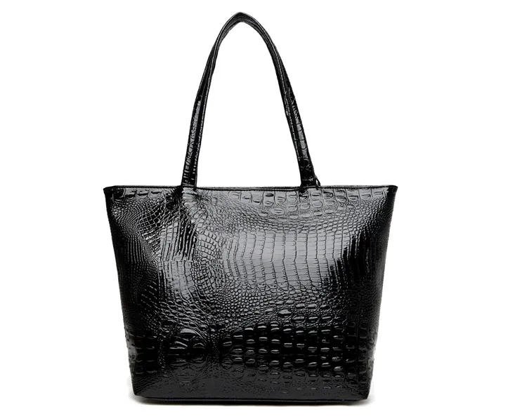 Брендовые модные повседневные женские сумки через плечо, серебристые, золотистые, черные, крокодиловые Сумки из искусственной кожи, женская большая сумка-тоут, женские ручные сумки