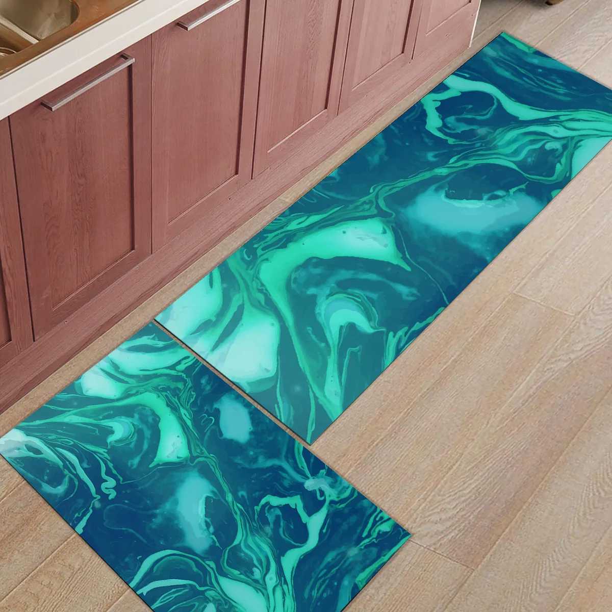 Green Art Marble1Doormats For Entrance Way Dirt Debris Mud Trapper Accessory Sets Floor Carpets Area Runners Living Room Door | Дом и сад