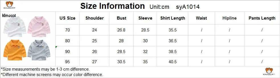 Kimocat Baby Boy Clothes Long Sleeve Spring Autumn Children's Lapel Embroidered Bear Clothing T-shirt boys Tops |