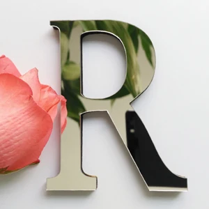 R Новые diy настенные наклейки 3d наклейки акриловые украшения свадебный подарок любовные буквы декоративный Алфавит Настенный декор - Цвет: R