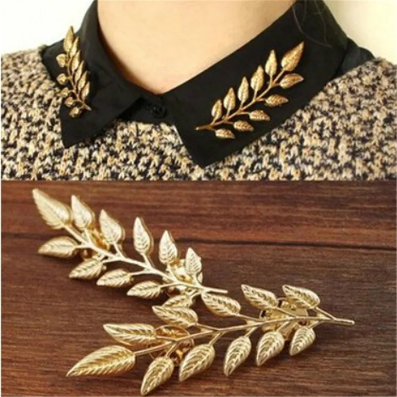 

Sumall Unisex Metal Silver and Gold Color Brooches for T-Shirt Leaf Woman and Man Brooches Hot Sell Wholesale