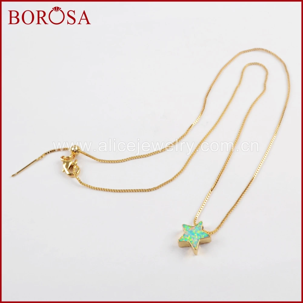 BOROSA 5/10 шт золотой цвет 10 мм звезда японский опал бусы ожерелье искусственный
