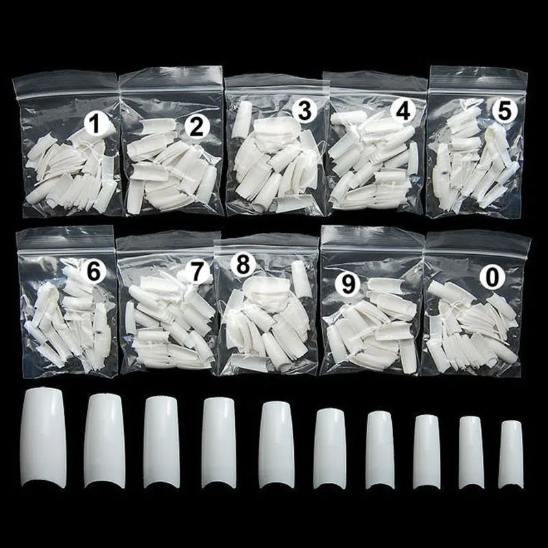 500 шт./компл. акриловые французские дизайнерские искусственные накладные ногти с