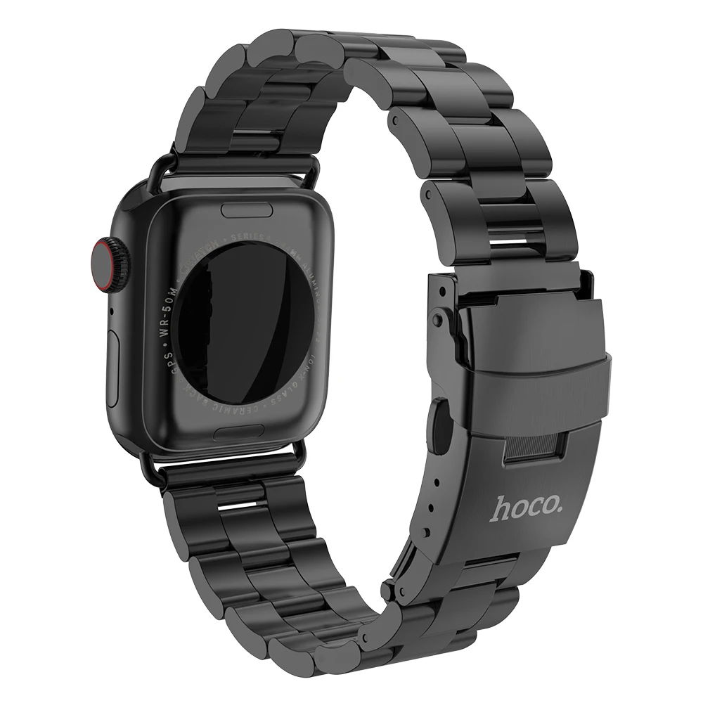 HOCO 2020 ремешок из нержавеющей стали для Apple Watch SE Band 40 мм 44 с двойной пряжкой