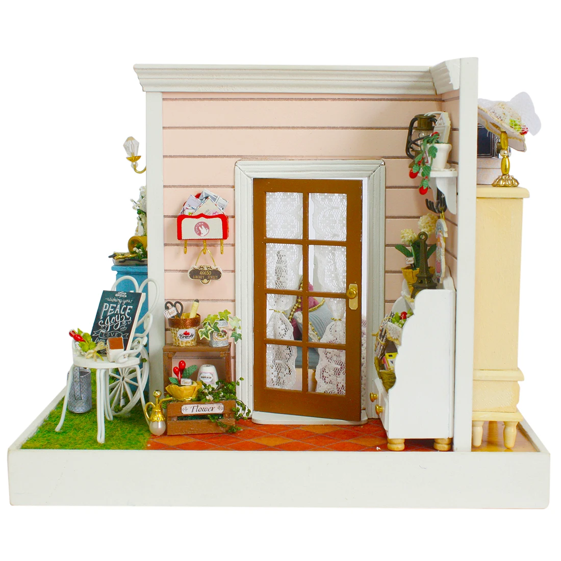 Кукольный домик Diy 3D Каса де Boneca Миниатюрный Кукольный дом модель строительные наборы деревянная мебель игрушки подарки на день рождения Sandy Happy Times