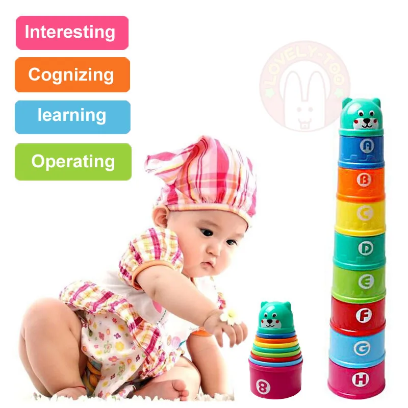 9 шт. детский игрушечный стакан в виде пирамиды|baby toys|educational baby toyseducation |