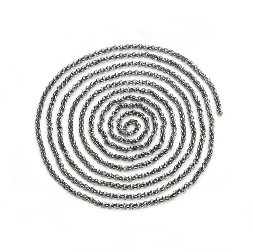 LINSOIR 2Meter/pak 2 3 4 5 7 mm 316L Stainless Steel Chain Bulk Fitting for Necklace Bracelet Jewelry Making Materials F2243 | Украшения и