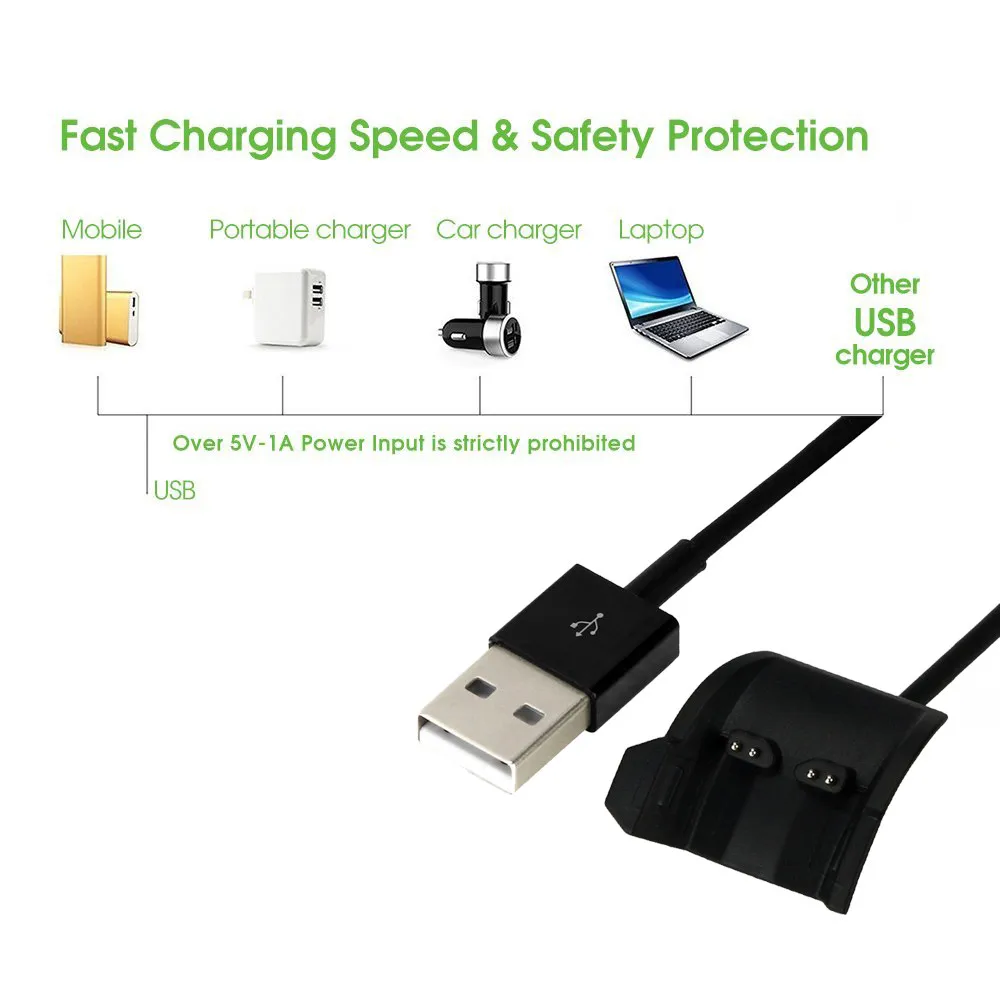 HIPERDEAL 2 шт. Модный USB кабель для зарядки зарядное устройство Garmin Vivosmart HR/HR +