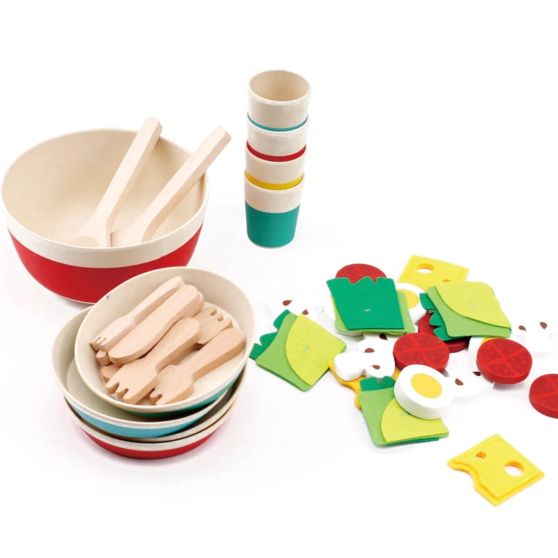 Деревянный нож и вилка для матери сада имитация салата еды приготовления пищи