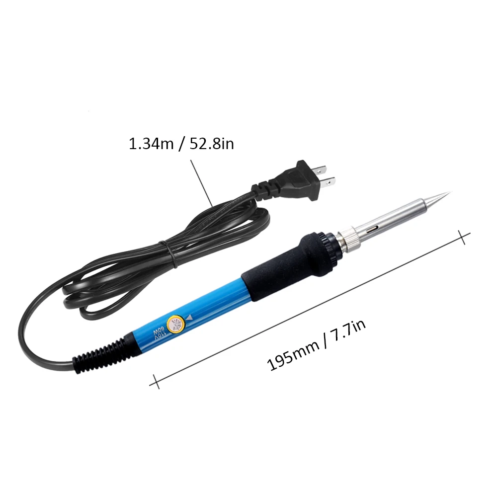 60W Electric Welding Soldering Iron Adjustable Temperature + 5 Replacement Tip Set | Инструменты