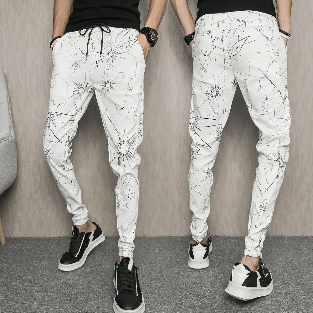Качество летние штаны Для мужчин ботильоны Длина Slim Fit Хип-хоп штаны-шаровары