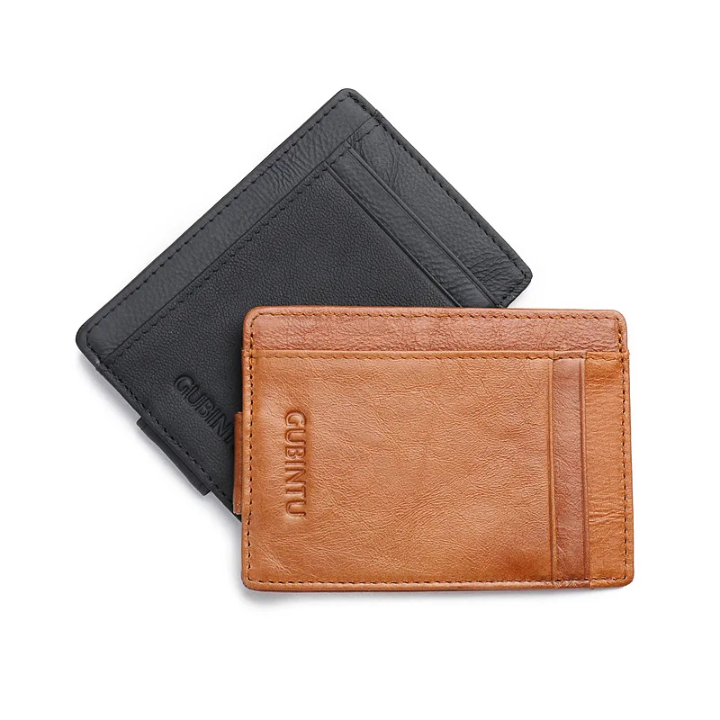 Новый тонкий кошелек из натуральной кожи с rfid блокировкой для мужчин маленький