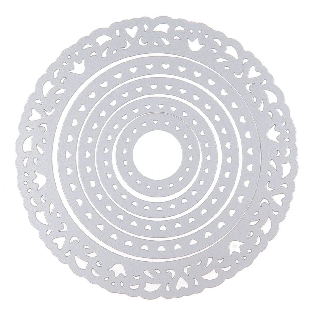 5 шт./компл. круги металлические трафареты для пресс формы бумага скапбукинга DIY