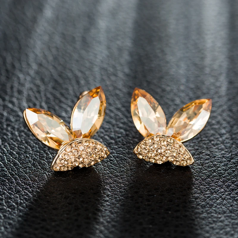 Серьги-гвоздики Neoglory с австрийским кристаллом и октантом стразы Романтические