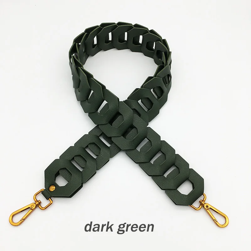 dark green Дамский сменный кожаный ремешок для сумки через плечо, аксессуары для сумок, ремешки на плечо для сумок, разноцветный длинный ремень ручной вязки - Цвет: dark green