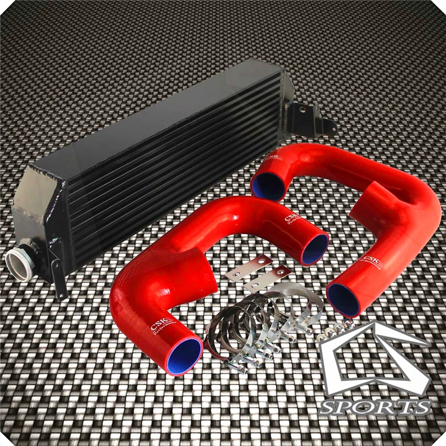 FMIC двойной интеркулер обновление + шланг комплект подходит для V * olkswagen G olf R TI MK7 Audi