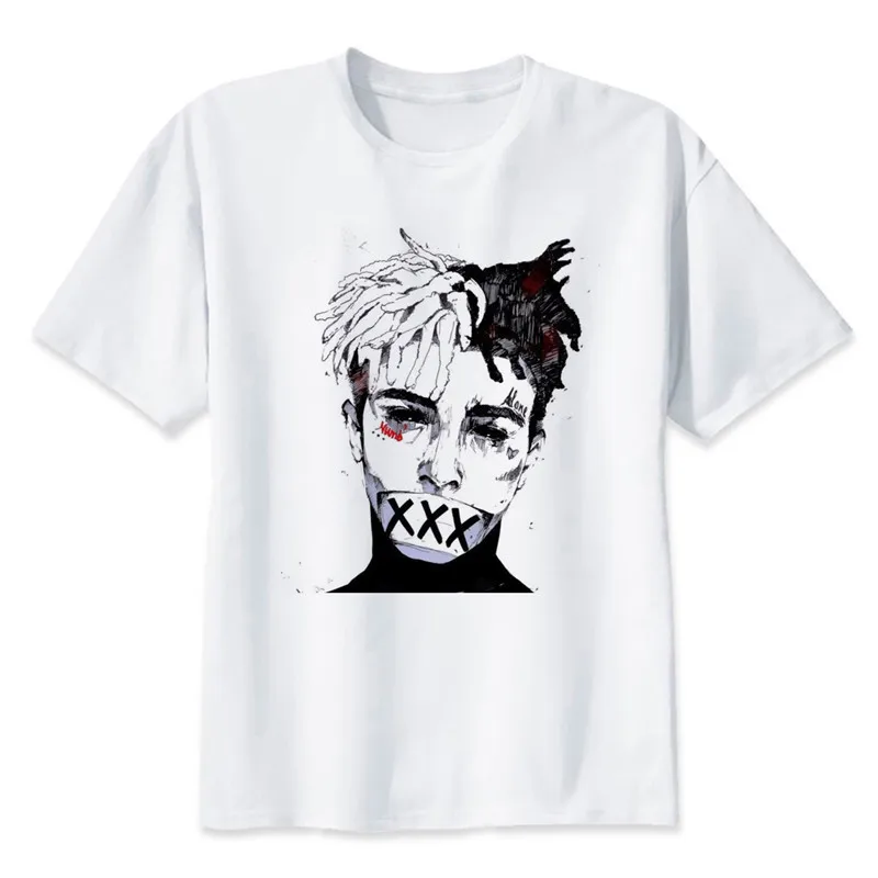 Новые модная мужская футболка Xxxtentacion Лето Модная Повседневное белый Забавный