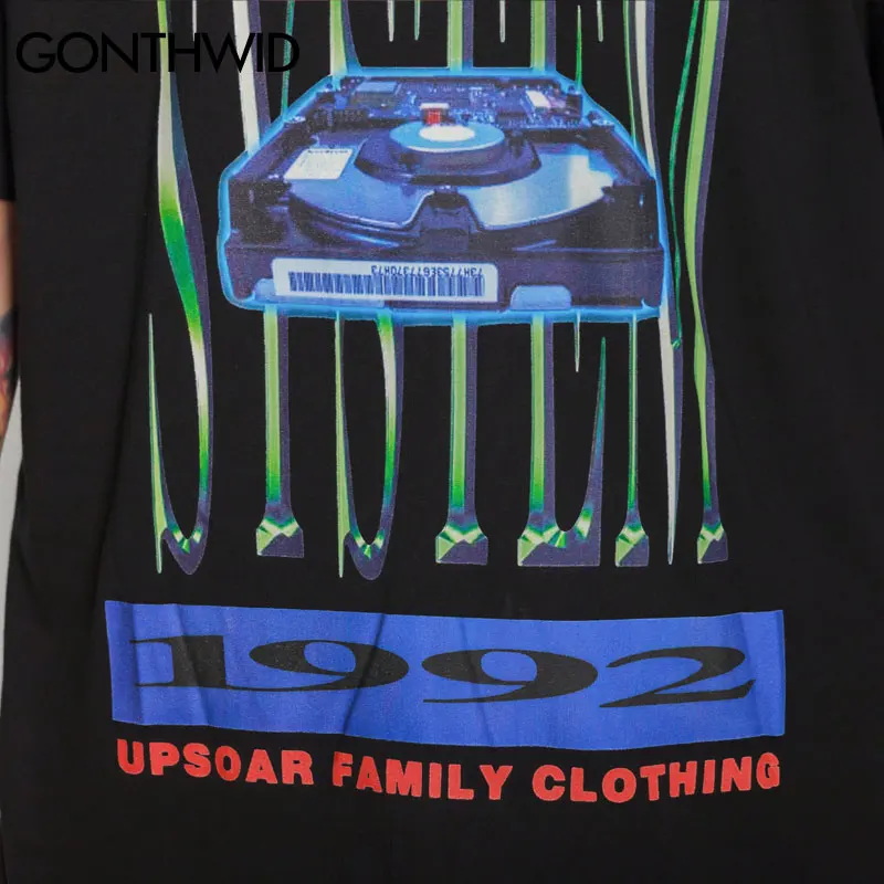 GONTHWID Hack System Graphic Printed Tshirts Men Hip Hop Casual Short Sleeve Crewneck Cotton T Shirts 2019 Male Stree Tops Tees | Мужская