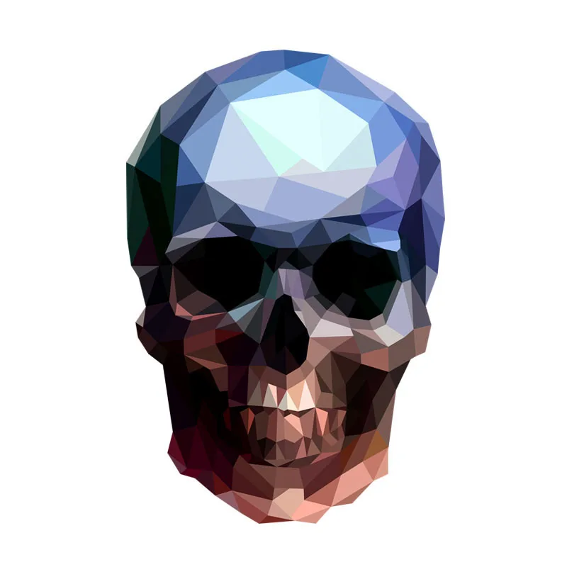 YJZT 11.2CM*16.6CM Creative Geometric Skull Car Sticker Helmet Motorcycle Decal 6-2319 | Stickers