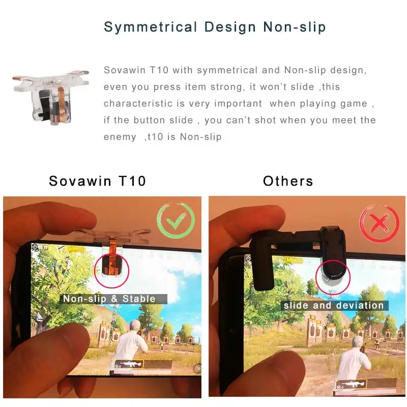 T10 Pubg триггер для iPhone PUBG мобильный контроллер игровой джойстик Android Нескользящая