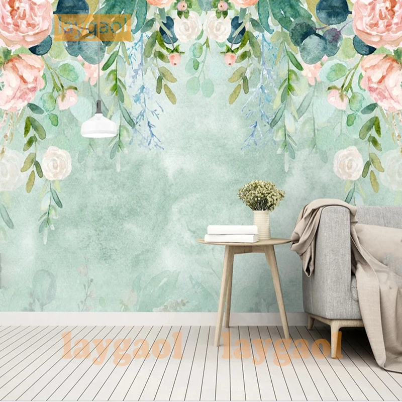Пользовательские Северной Европы фото 3d обои акварелью с цветочным рисунком