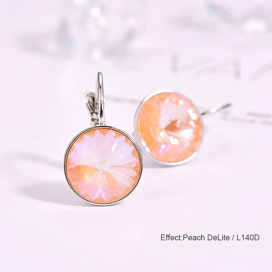 140D Серьги-гвоздики с кристаллами Swarovski, новые модные круглые женские серьги Bella, вечерние свадебные серьги, ювелирные изделия, подарок для мамы и женщины - Окраска металла: 140D